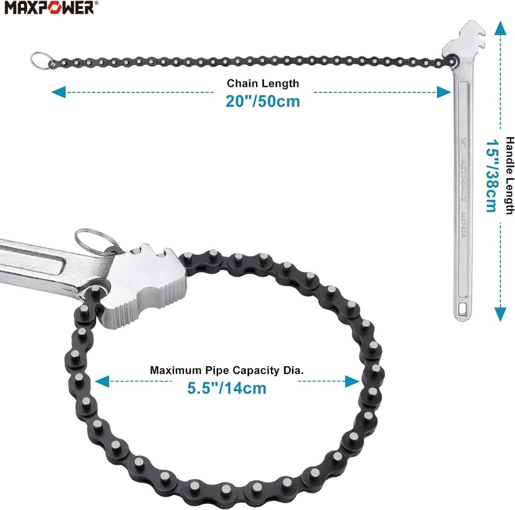 MAXPOWER 15 inch Chain Wrench, amazing plumbing tools